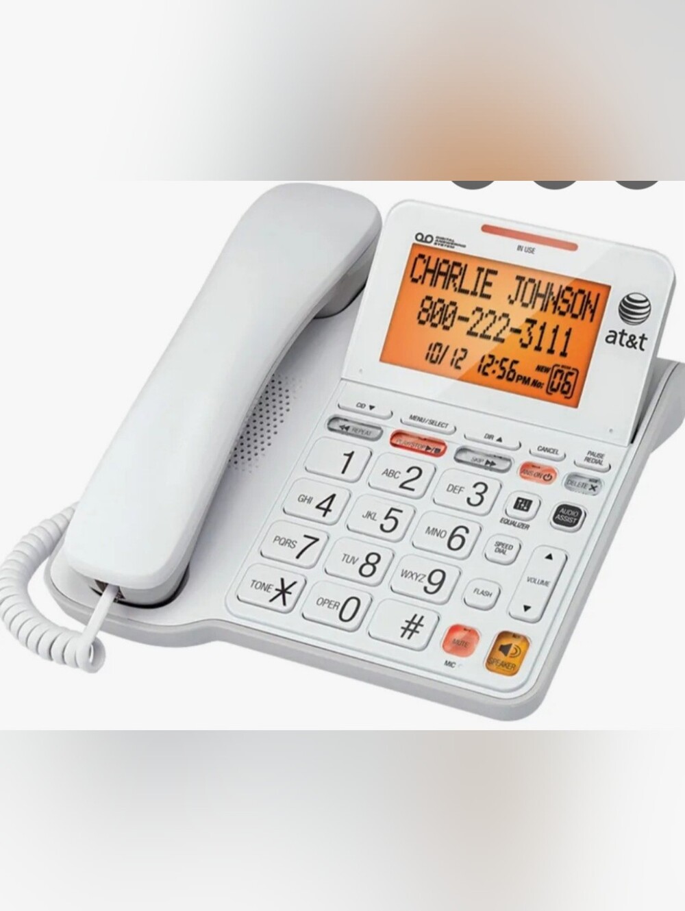 AT&T Corded Answering System Landline Phone